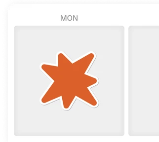 Week view — seven days side by side
