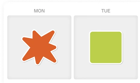 Week view — seven days side by side